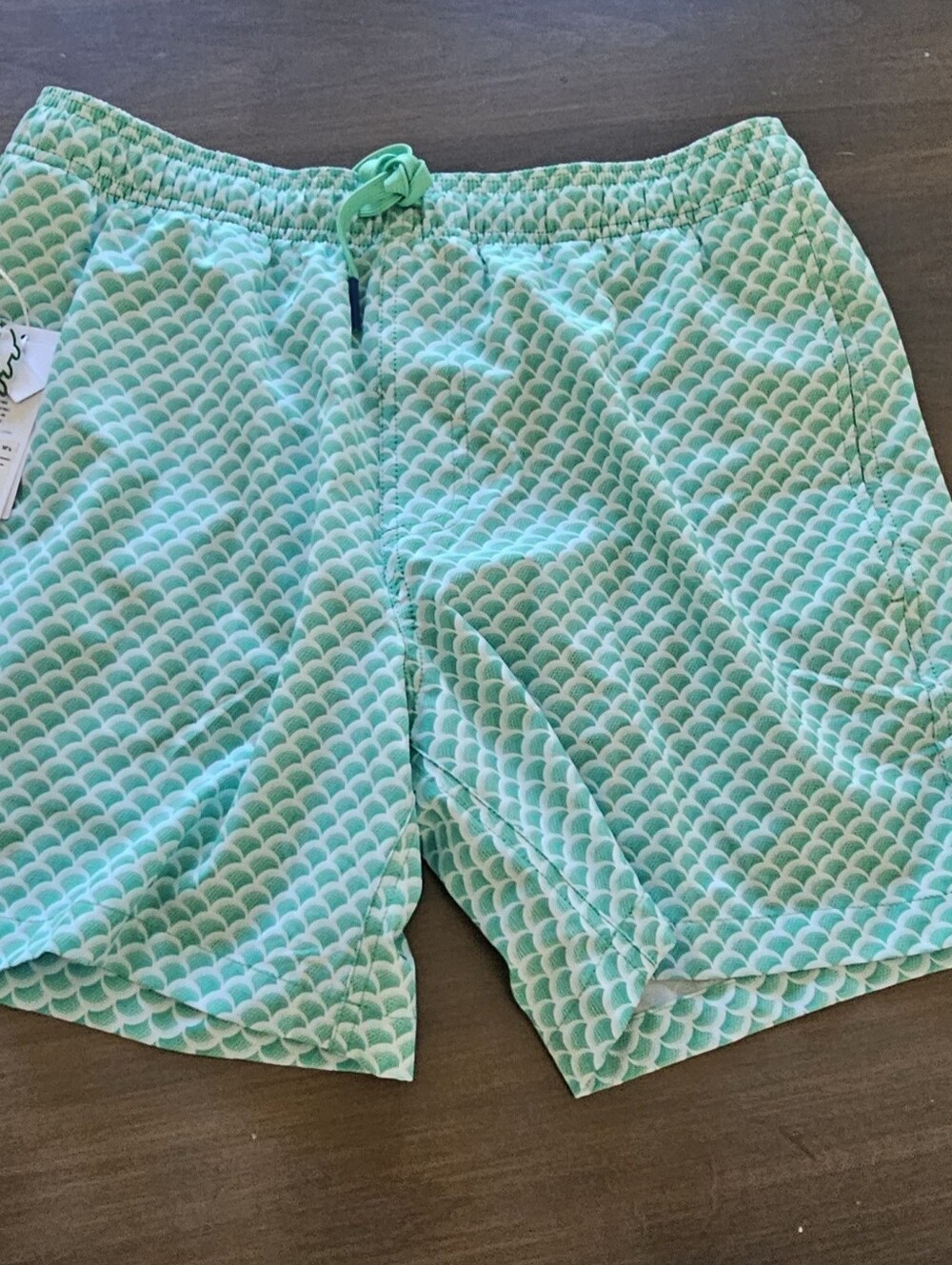 Southern Tide Girls Green Scallop Print Swim Bottoms